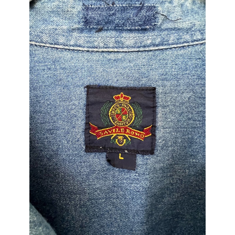 Savil Rowe Denim Button Down Longsleeve Shirt - Picture 9 of 16